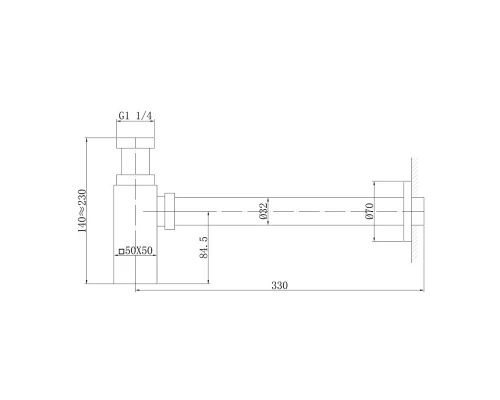 Сифон для раковины, цвет хром, AF0031