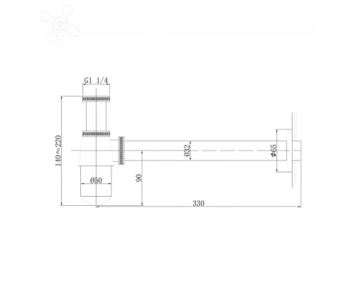 Сифон для раковины, цвет хром, AF0032