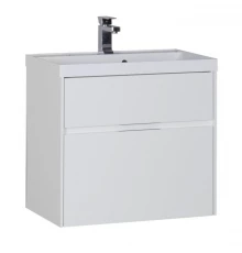 Тумба под раковину Aquanet Латина 60 (2 ящика) 00179934, цвет фасада белый