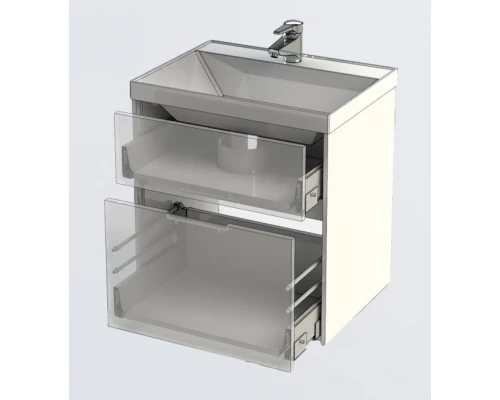 Тумба под раковину Aquanet Латина 60 (2 ящика) 00179934, цвет фасада белый