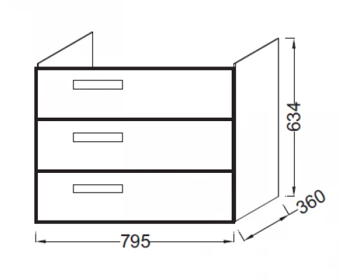 Тумба под раковину Jacob Delafon Rythmik 80 см, EB1308-E10 цвет Квебекский Дуб