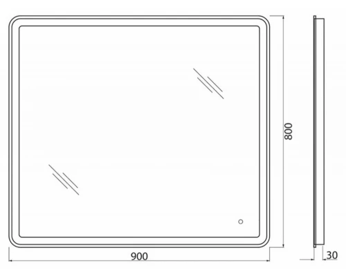 Зеркало BelBagno SPC-MAR-900-800-LED-TCH-WARM 90x80 см со встроенным светильником и сенсорным выключателем и подогревом