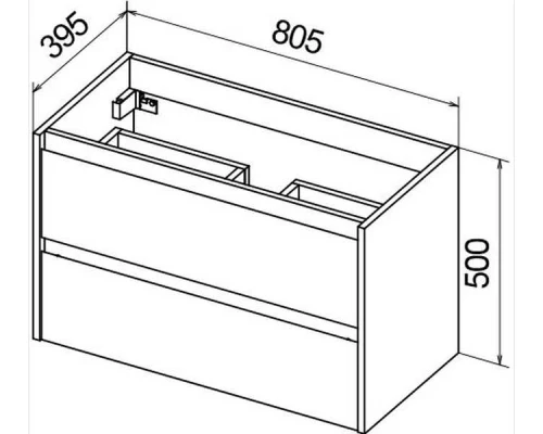 Тумба под раковину BelBagno Kraft 39 KRAFT 39-800/390-2C-SO-CG 80 см, подвесная, цвет цемент серый (cemento grigio)