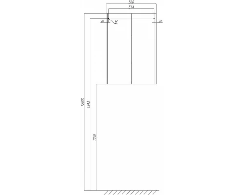 Шкаф двустворчатый Акватон Йорк, 1A171303YOAY0, белый/выбеленное дерево