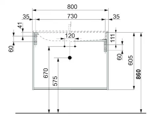 Тумба под раковину Keuco Plan 80 x 60.5 см подвесная, белый, 32962180000