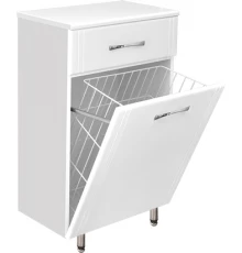 Тумба Style Line Эко Стандарт ТН 60  с бельевой корзиной белая ЛС-00000229, 60 см, напольная