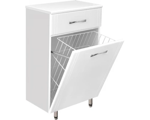 Тумба Style Line Эко Стандарт ТН 60  с бельевой корзиной белая ЛС-00000229, 60 см, напольная