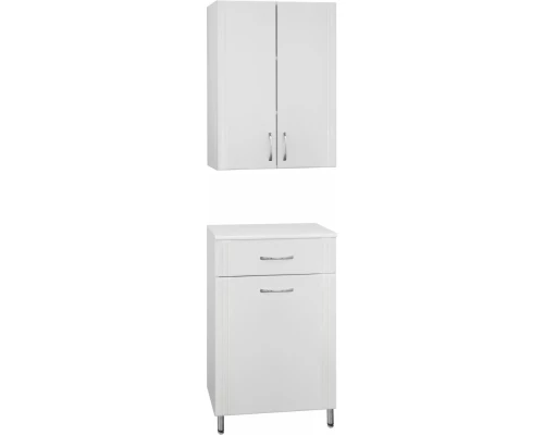 Тумба Style Line Эко Стандарт ТН 60  с бельевой корзиной белая ЛС-00000229, 60 см, напольная