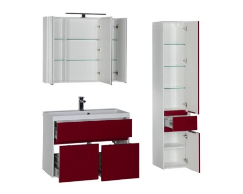Тумба под раковину Aquanet Латина 90 00179932, цвет фасада бордо
