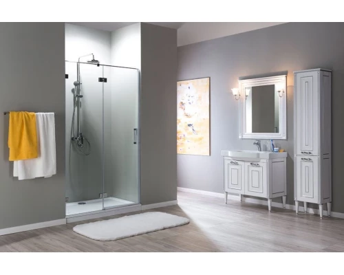 Пенал Aquanet Паола 40 00186112, цвет белый патина-золото