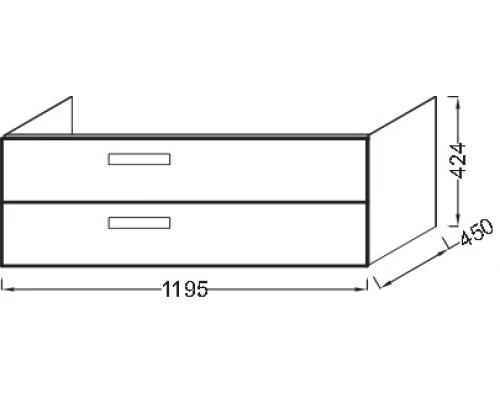 Тумба под раковину Jacob Delafon Rythmik 120 см, EB1305-E10 цвет Квебекский Дуб