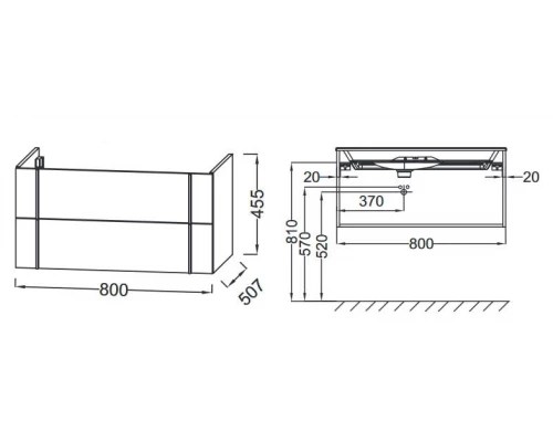 Тумба под раковину Jacob Delafon Nouvelle Vague 80 см, EB3030-G1C, цвет - белый глянцевый лак