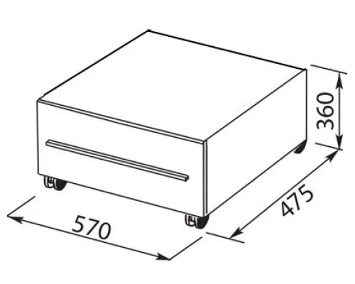 Тумба Aquanet Нота 58 подкатная 00170731, цвет черный