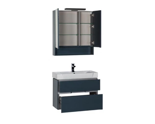 Тумба под раковину Aquanet Виго 80 00183364, цвет сине-серый