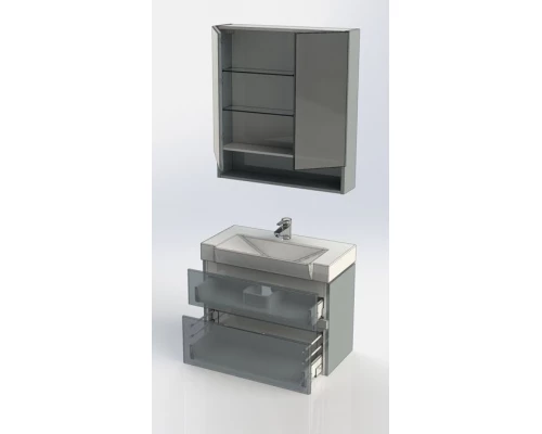Тумба под раковину Aquanet Виго 80 00183364, цвет сине-серый
