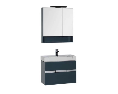 Тумба под раковину Aquanet Виго 80 00183364, цвет сине-серый