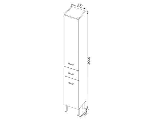 Пенал Aquanet Верона 35 00178973 напольный, с бельевой корзиной, цвет белый