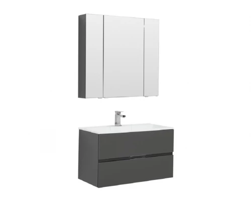 Зеркало-шкаф Aquanet Алвита 90 240110, корпус серый антрацит