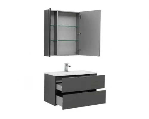 Зеркало-шкаф Aquanet Алвита 90 240110, корпус серый антрацит
