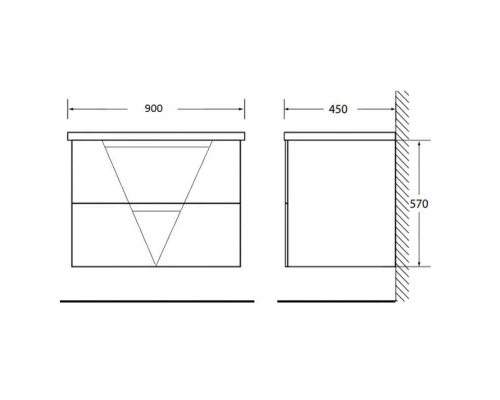 Тумба под раковину BelBagno Vittoria VITTORIA-900-2C-SO-TB-P 90 см, подвесная, цвет торос белый (toros bianco)