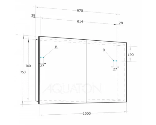 Зеркальный шкаф Акватон Лондри 100 см, белый, 1A267302LH010