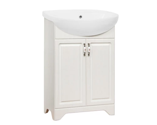 Тумба под раковину Style Line Олеандр-2 55 ЛС-00000198 Люкс, 55 см, напольная, рельеф пастель