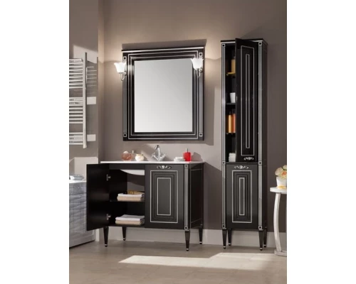 Тумба под раковину Aquanet Паола 90 00181762, цвет белый патина-серебро