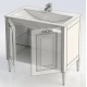 Тумба под раковину Aquanet Паола 90 00181762, цвет белый патина-серебро