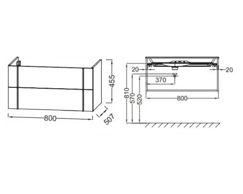 Тумба под раковину Jacob Delafon Nouvelle Vague 80 см, EB3030-E16, цвет - ореховое дерево