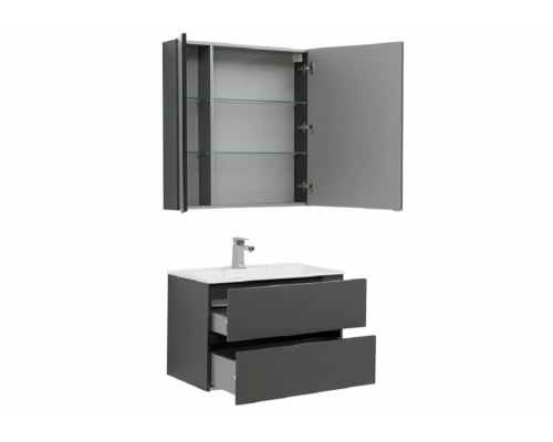 Зеркало-шкаф Aquanet Алвита 80 240109, корпус серый антрацит