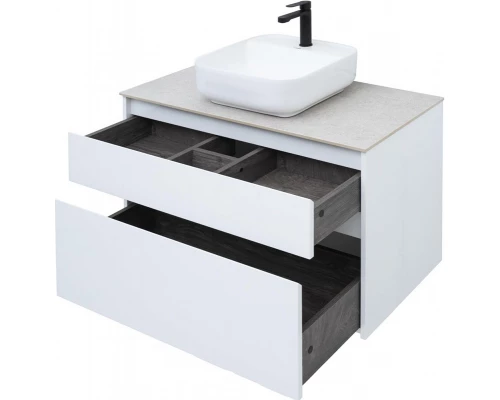 Тумба под раковину Aquanet Nova Lite 90, 2 ящика, белый глянец (242268)