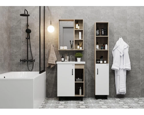 Пенал Onika ТИМБЕР 30.10, универсальный, цвет белый/дуб сонома, 403066