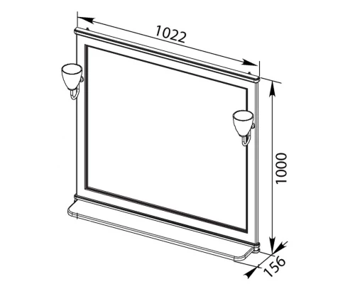 Зеркало Aquanet Валенса 100 00180290, цвет белый матовый