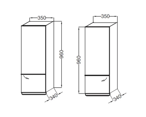 Пенал Jacob Delafon ODEON UP 35 см, EB893D-N18, правая, белый
