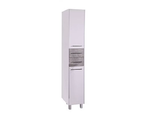 Пенал АСБ-Мебель Лира 35 см напольный, белый, серый камень