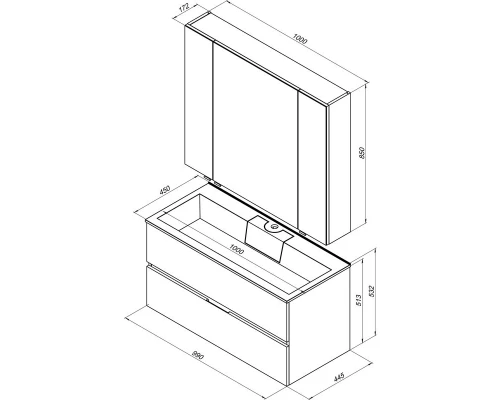 Зеркало-шкаф Aquanet Алвита 100 235344, корпус белый