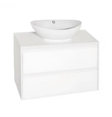 Тумба Style Line Монако ЛС-00000634 Plus, 80 см подвесная, осина/белый лакобель