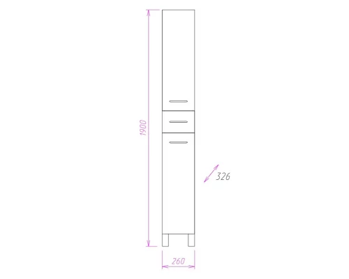 Пенал Onika МОДЕРН 26.10, универсальный, белый, 402605