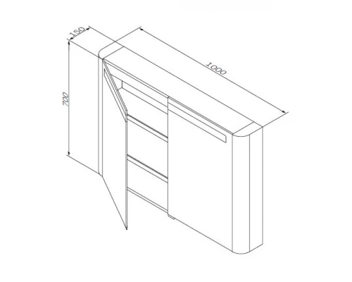 Зеркальный шкаф Am.Pm Sensation 100 см, белый глянец, с подсветкой, M30MCX1001WG (отсутствует упаковка)