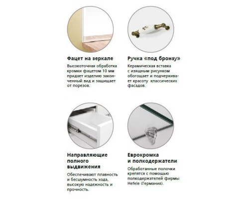 Тумба под раковину Style Line Олеандр-2 65 ЛС-00000199 Люкс, 65 см, напольная, рельеф пастель