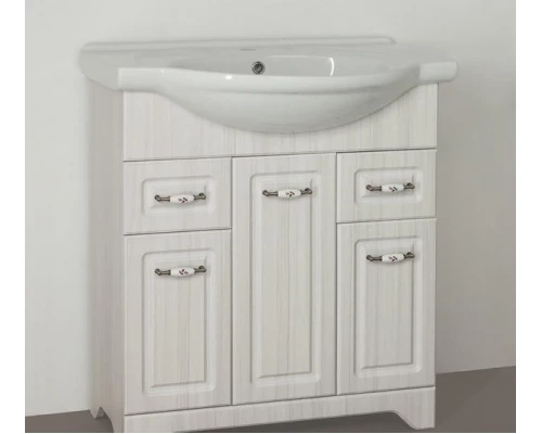 Тумба под раковину Style Line Олеандр-2 75 ЛС-00000200 Люкс, 75 см, напольная, рельеф пастель