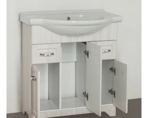 Тумба под раковину Style Line Олеандр-2 75 ЛС-00000200 Люкс, 75 см, напольная, рельеф пастель