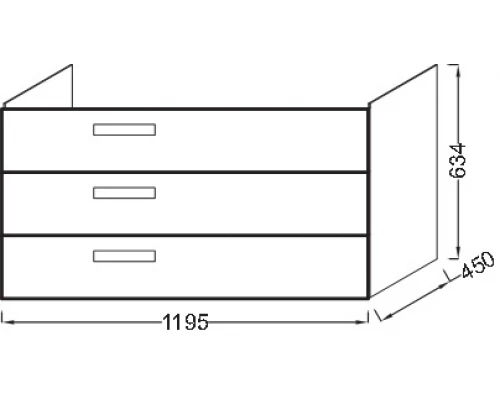 Тумба под раковину Jacob Delafon Rythmik 120 см, EB1311-G1C цвет Белый Бриллиант