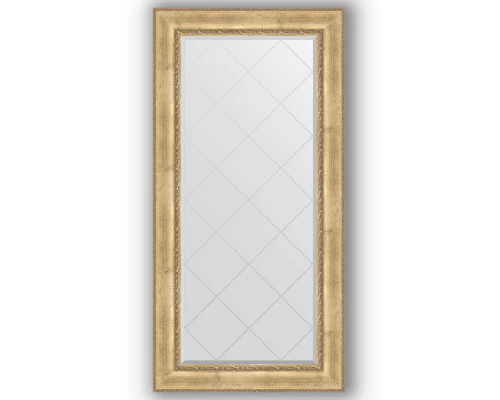 Зеркало с гравировкой в багетной раме Evoform Exclusive-G BY 4299 82 x 164 см, состаренное серебро с орнаментом