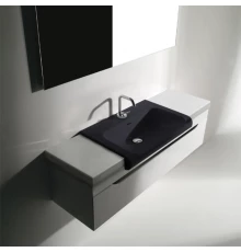 Тумба под раковину Kerasan Inka Project 120 см, подвесная, цвет белый глянцевый, 911102