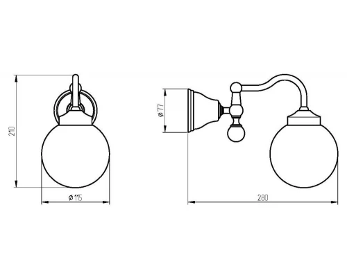Светильник настенный Migliore Provance 17710, цвет золото