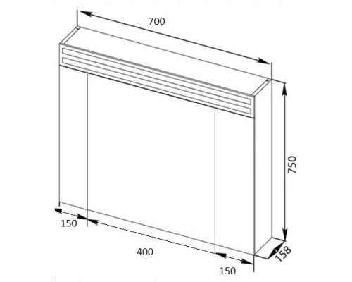 Зеркальный шкаф De Aqua Эколь 70 184800