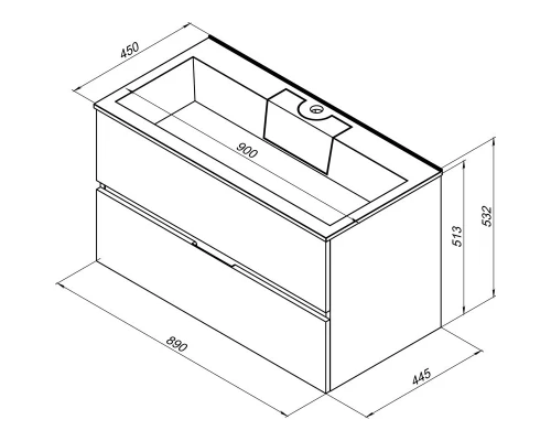 Тумба под раковину Aquanet Алвита 90 240111, цвет серый антрацит