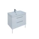 Тумба под раковину Aquanet Nova Lite 75, 2 ящика, белый глянец (242262)