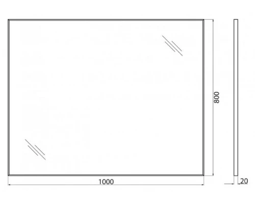 Зеркало BelBagno SPC-AL-1000-800 Nero, 100 х 80 см, алюминиевая рама чёрная